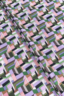 Geometrinis šilko satinas