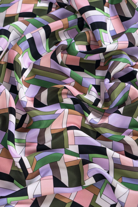 Geometric silk satin