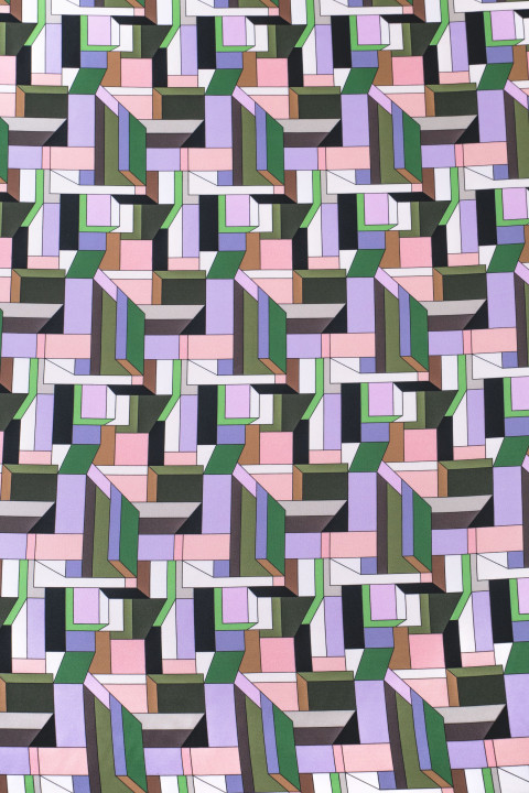 Geometric silk satin