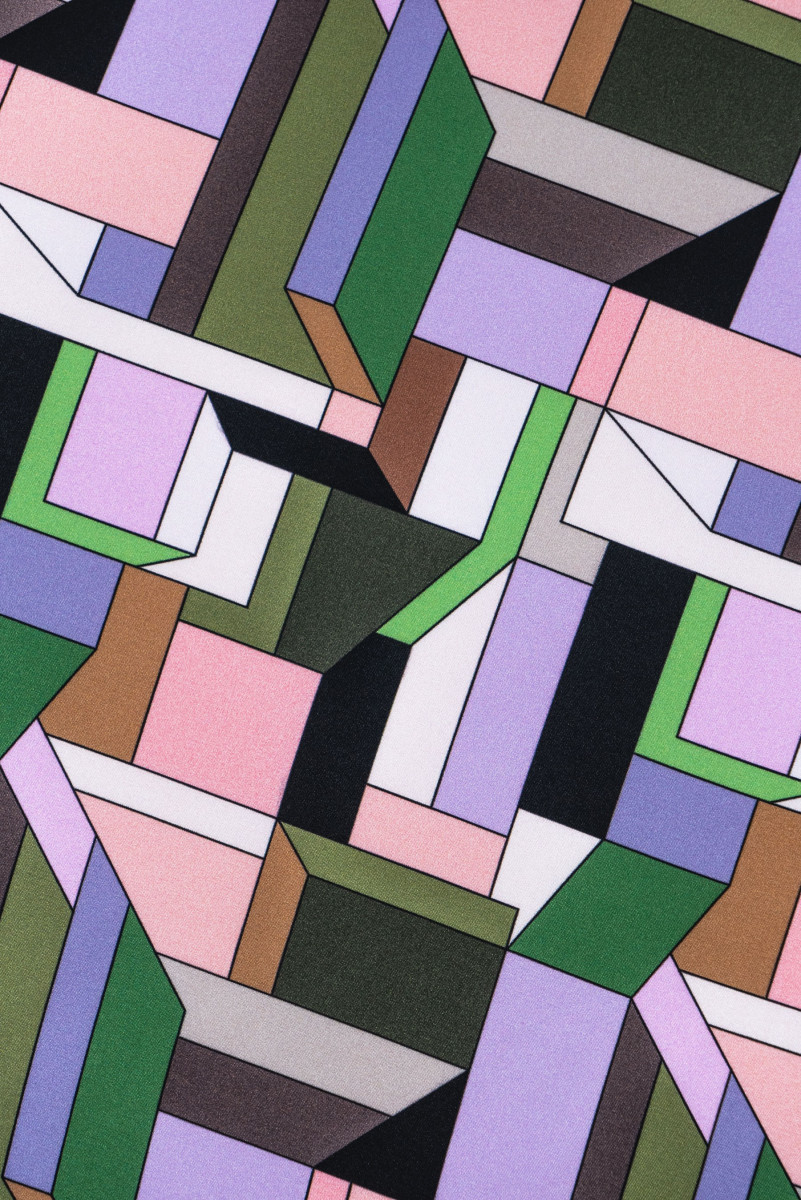 Geometriai selyem szatén