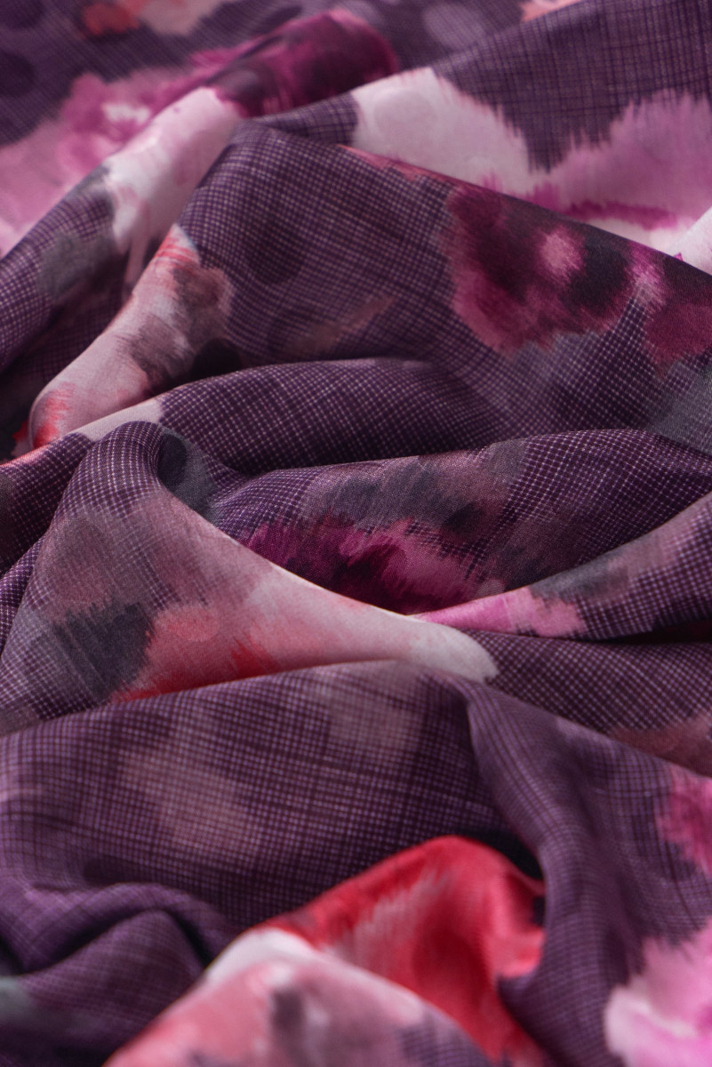 Crêpe di seta jacquard floreale