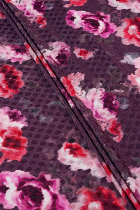 Crêpe di seta jacquard floreale