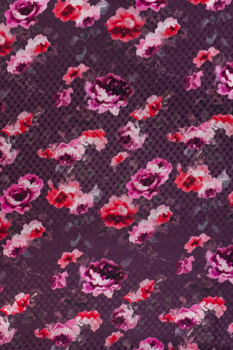 Jacquard silk crepe with flowers