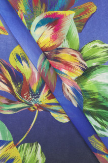 Polyester chiffon met bloemen