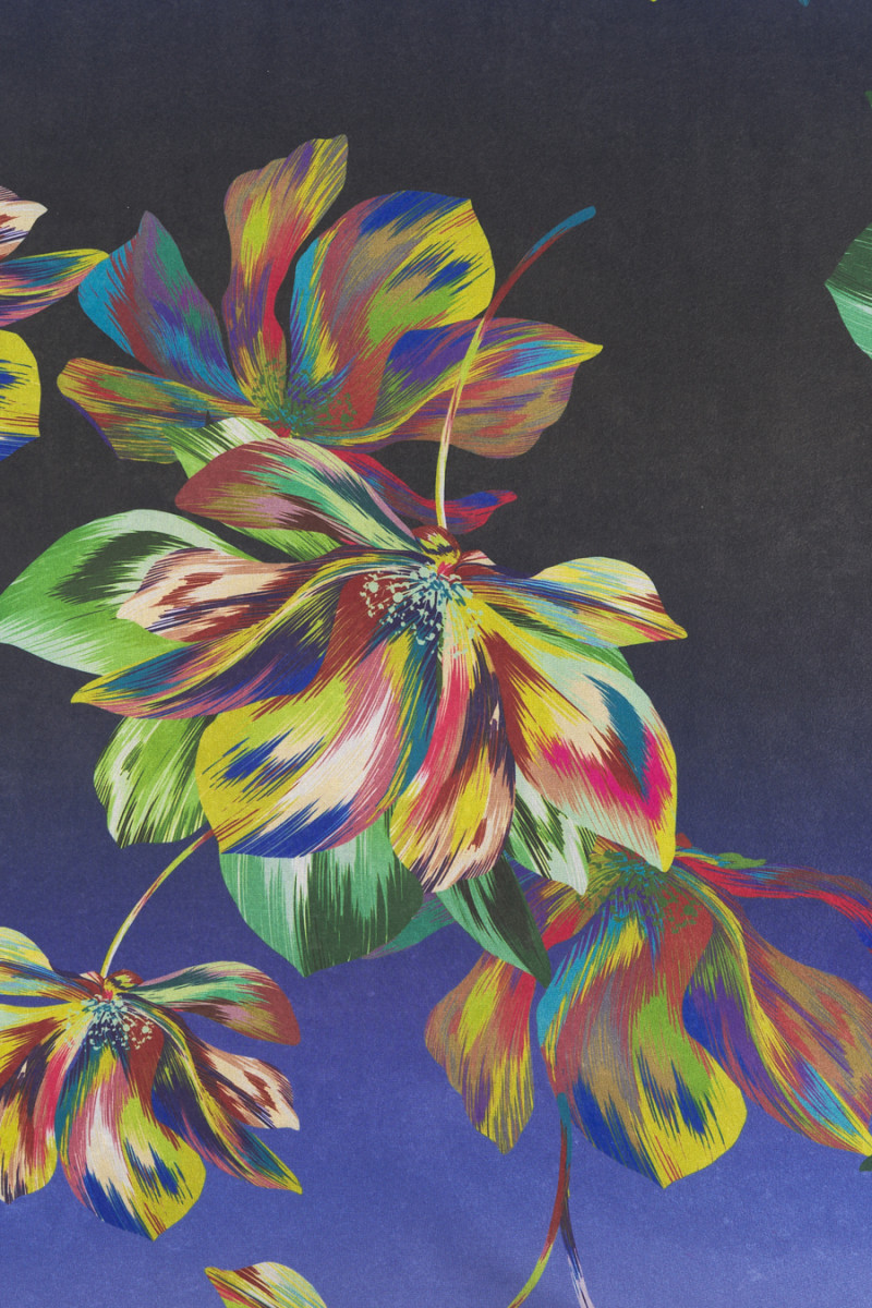 Polyester chiffon med blomster