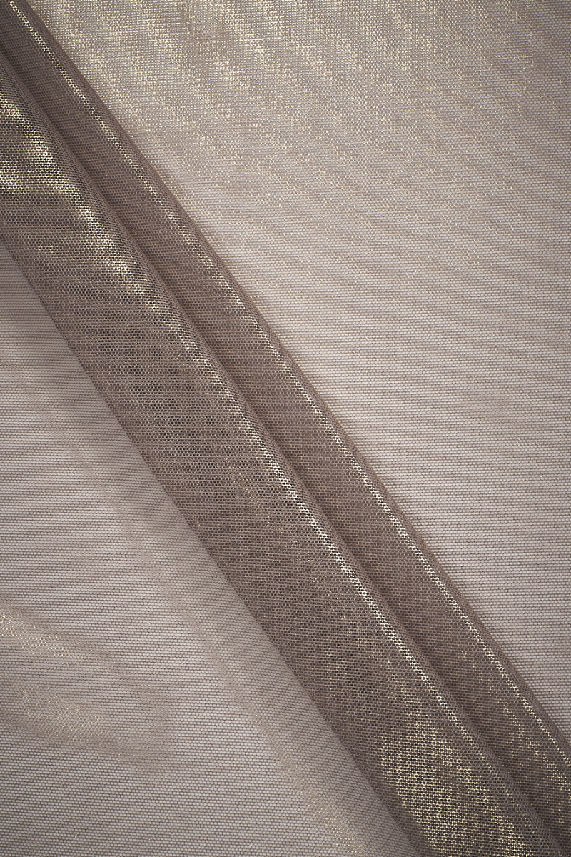 Tulle mesh soft gray-beige with glow