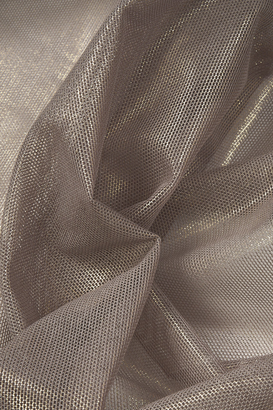 Tulle mesh soft gray-beige with glow