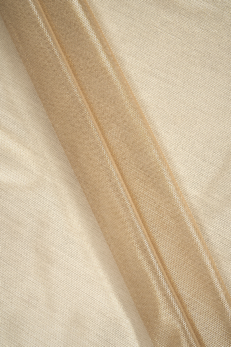 Tulle mesh soft beige with glow
