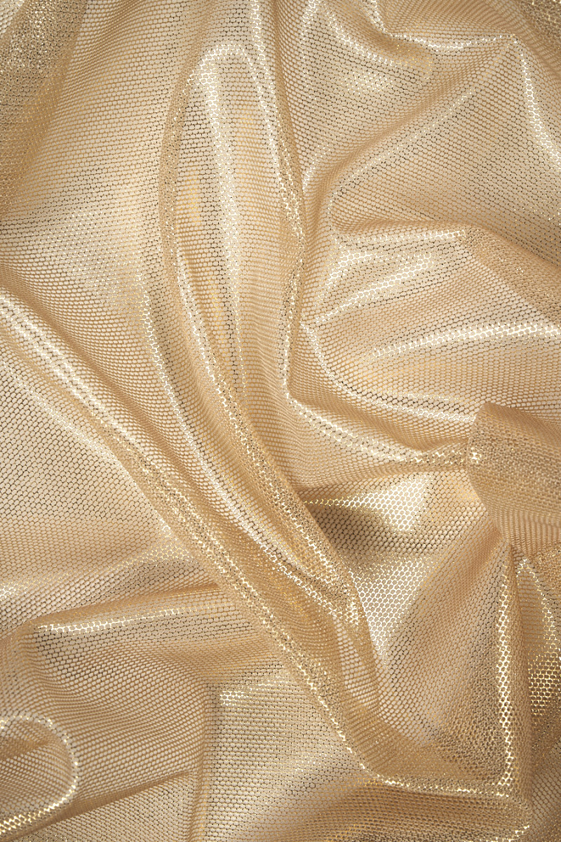 Tulle mesh soft beige with glow