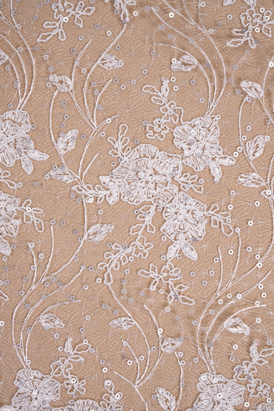 Dentelle crème à sequins