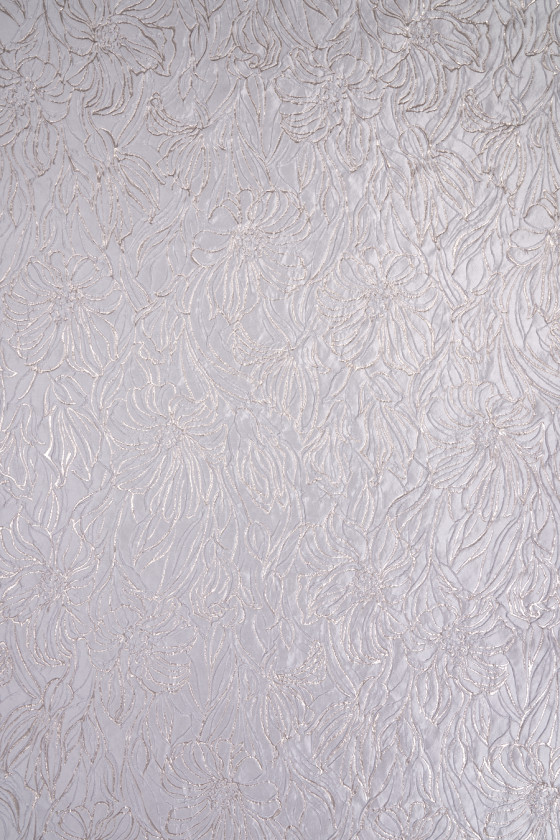Jacquard à grandes fleurs gris-platine