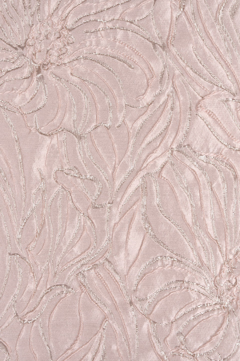 Jacquard met grote bloemen beige-platina