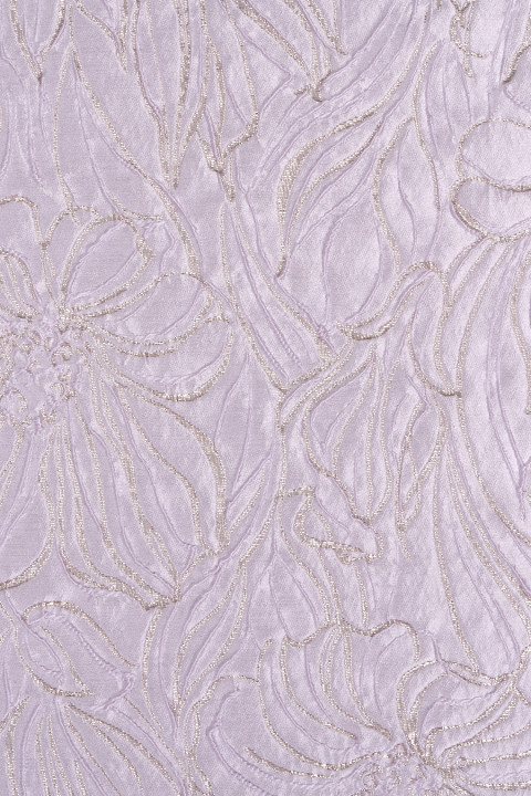 Jacquard met grote bloemen lila-platina