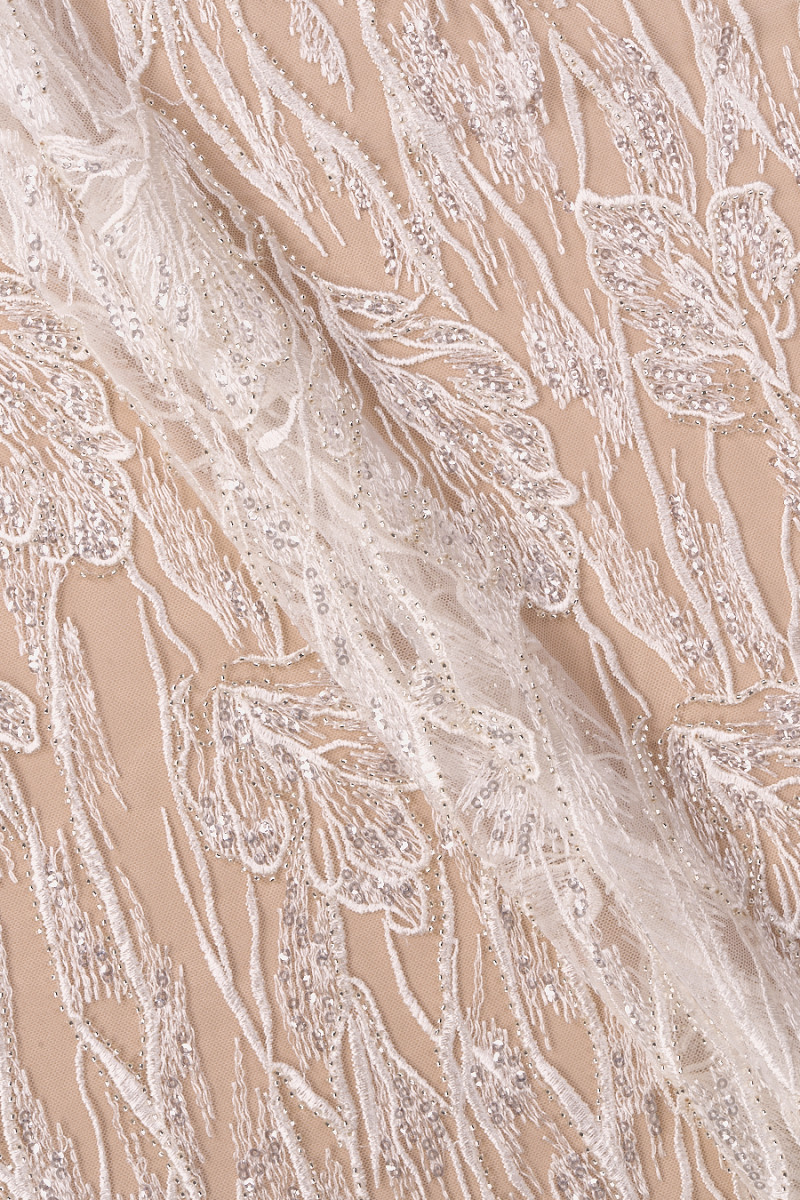 Pizzo écru con perline COUPON 80cm