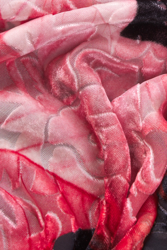 Velour devore în frunze KUPON 180cm