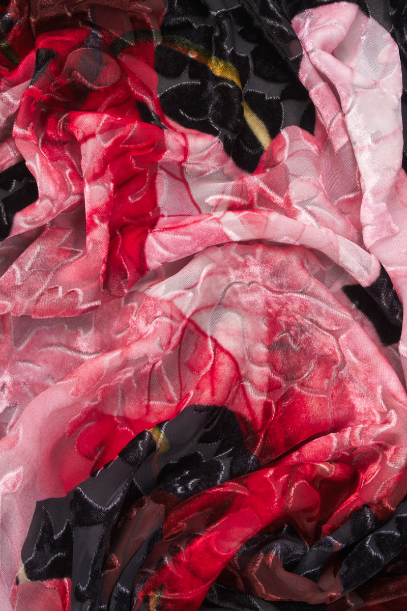 Velour devore in leaves COUPON 180cm