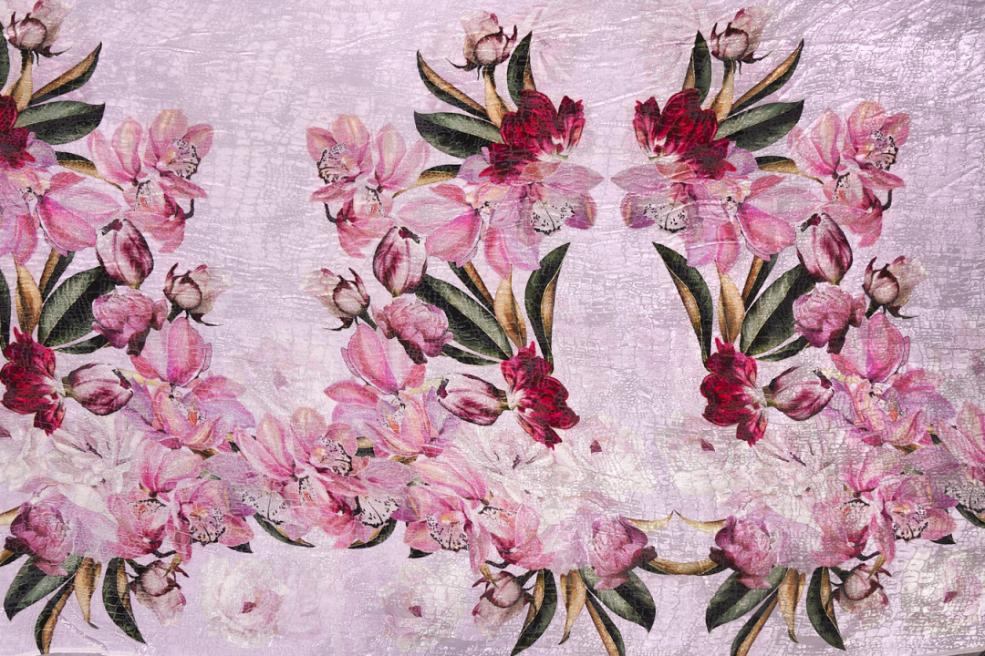 Velor devore in Blumen