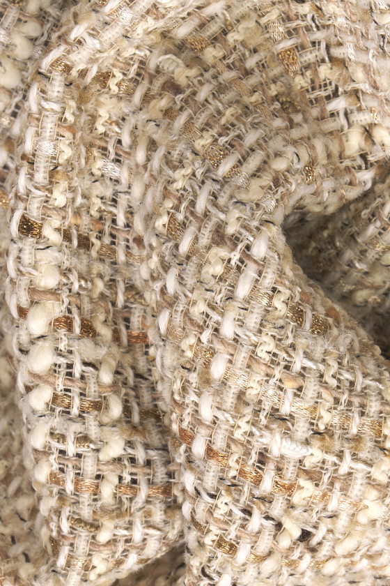 Tkanina typu chanel beżowa KUPON 110cm