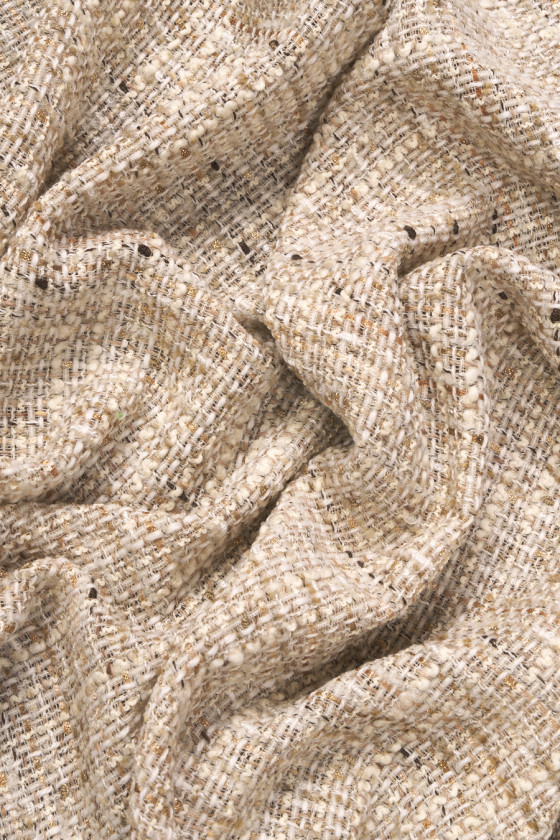 Tkanina typu chanel beżowa KUPON 110cm