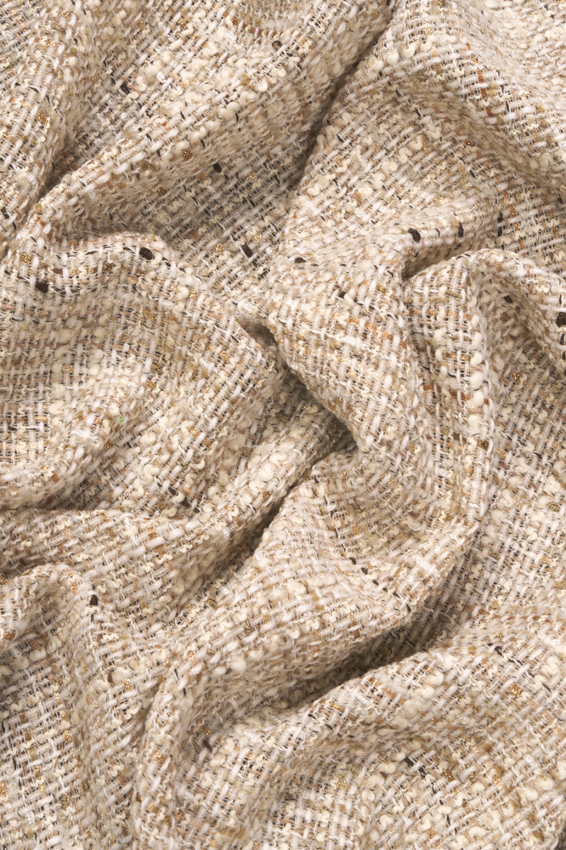 Tkanina typu chanel beżowa KUPON 110cm