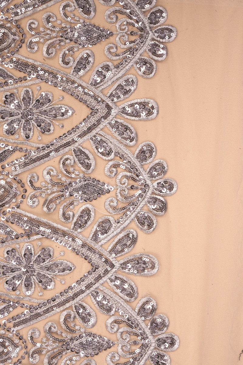 Beaded lace grey COUPON 80cm