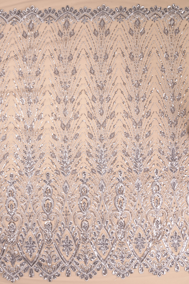 Perlenspitze grau COUPON 80cm