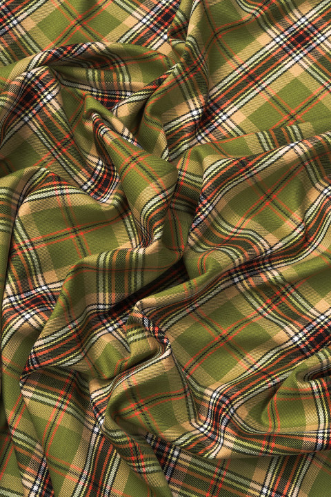 Checkered polyviscose beige