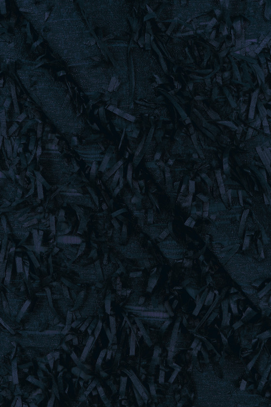 Jacquard with tassels navy blue