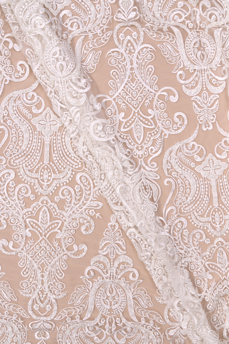 Cream lace with pearls