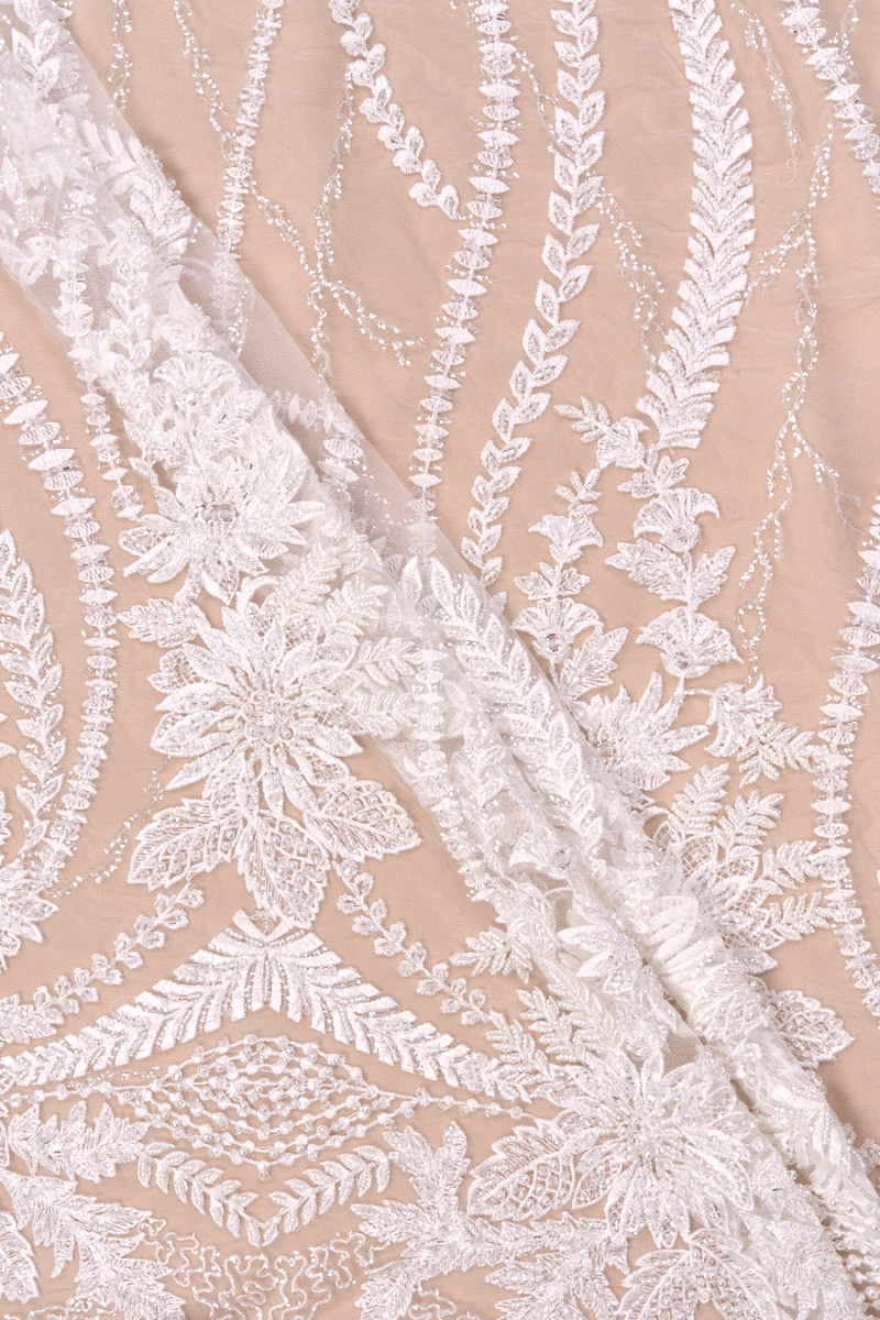 Lace with cream beads