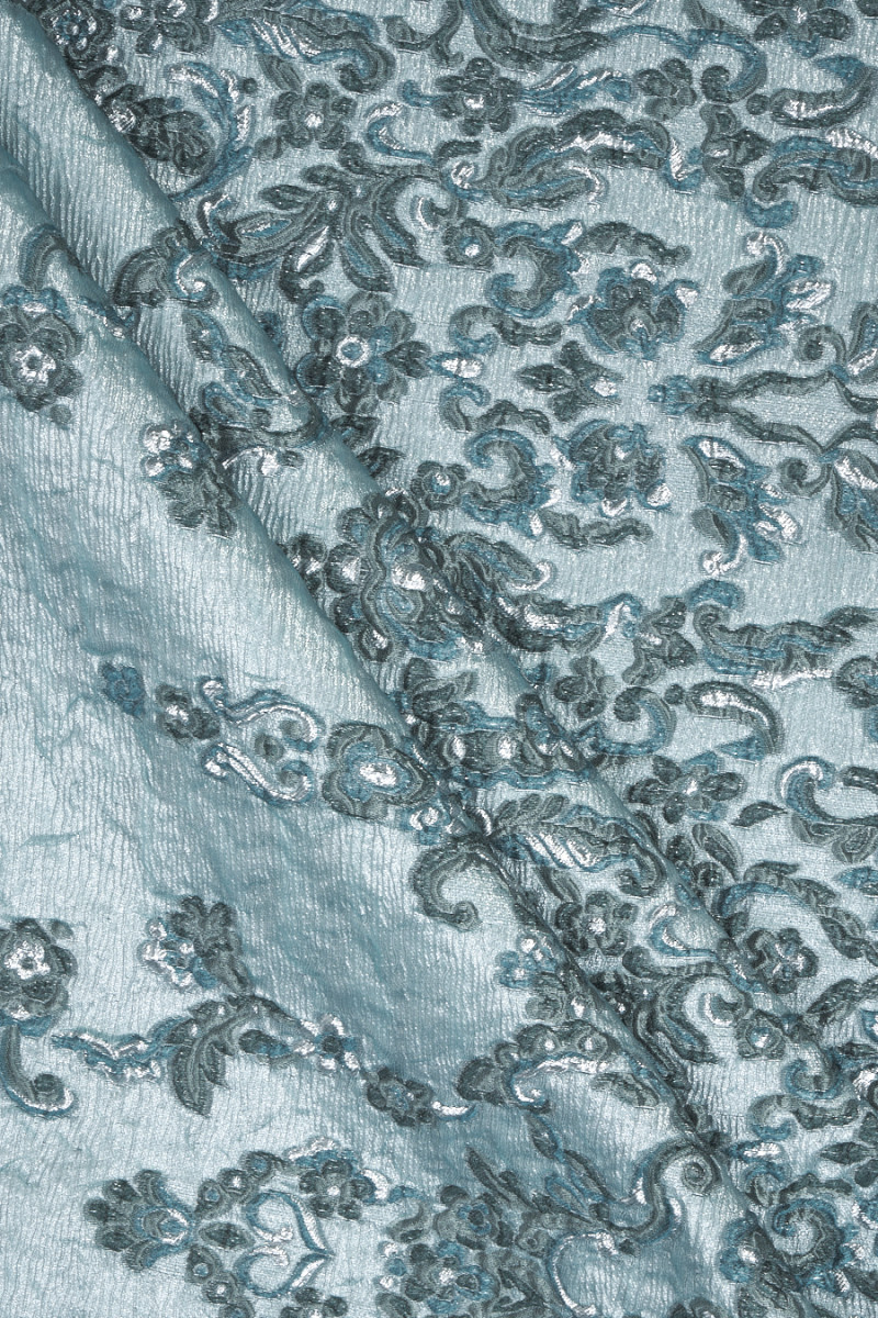 Jacquard in flowers gray-green