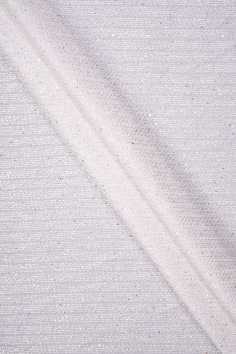 Tela Chanel con lentejuelas crema CUPÓN 160cm