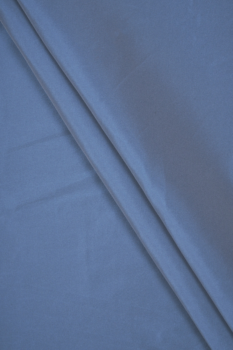 Polyester elastic taffeta denim blue
