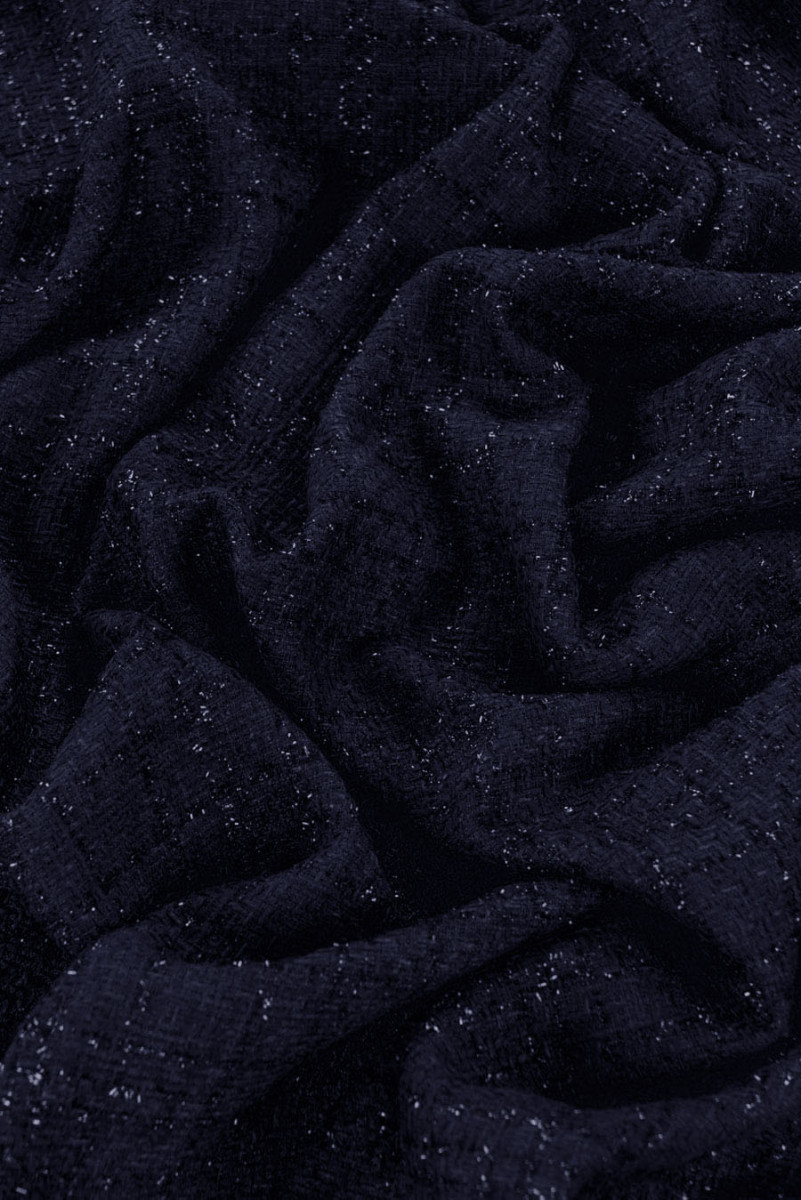 Chanel marineblå KUPON stof 130 cm