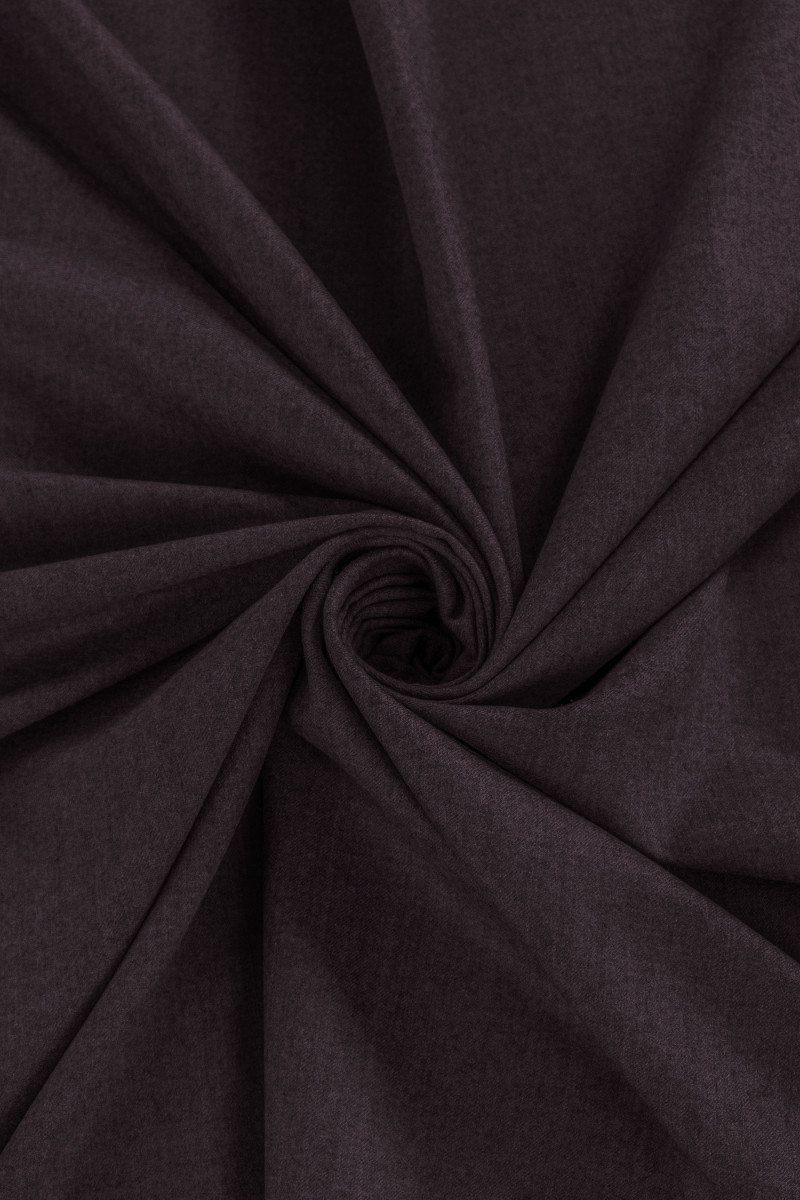 Wool with cashmere dark purple melange COUPON 100cm