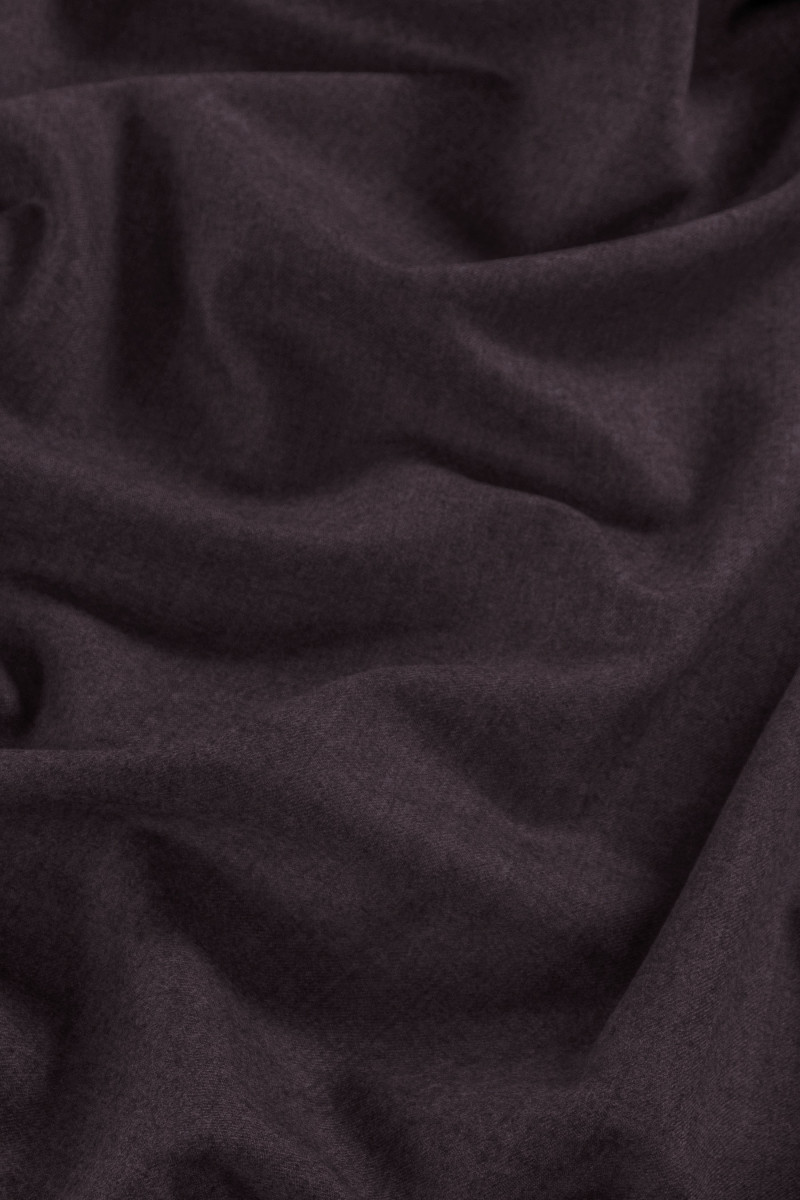 Wool with cashmere dark purple melange COUPON 100cm