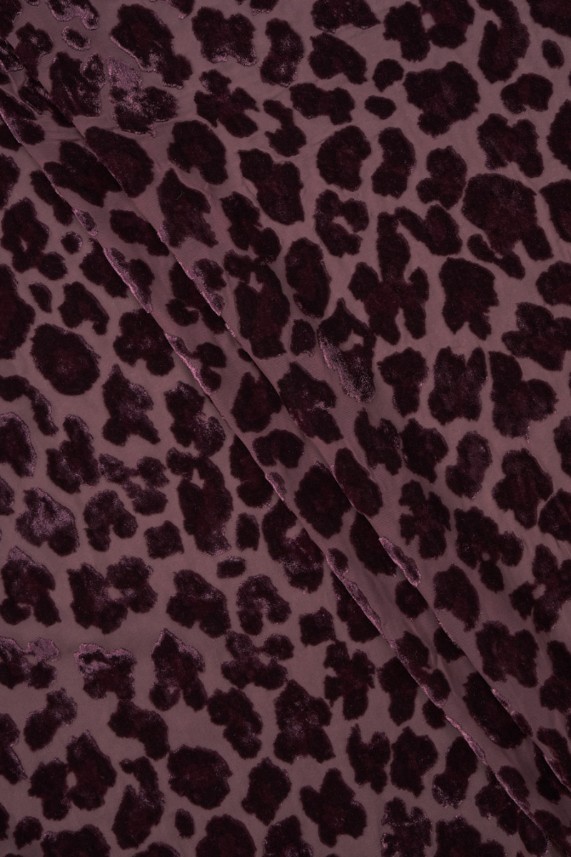 Velluto devore con stampa leopardata bordeaux COUPON