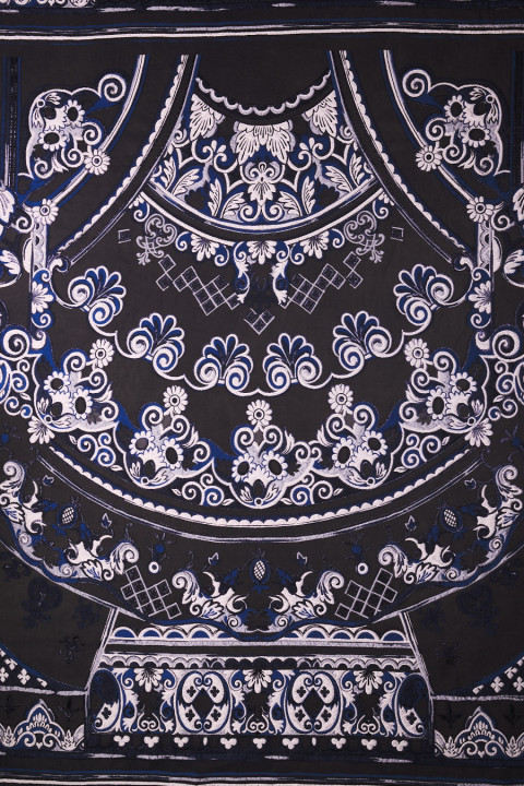 Żakard beżowo-złoty