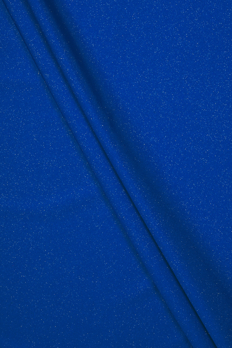 Korenbloemblauwe lycra met glitters