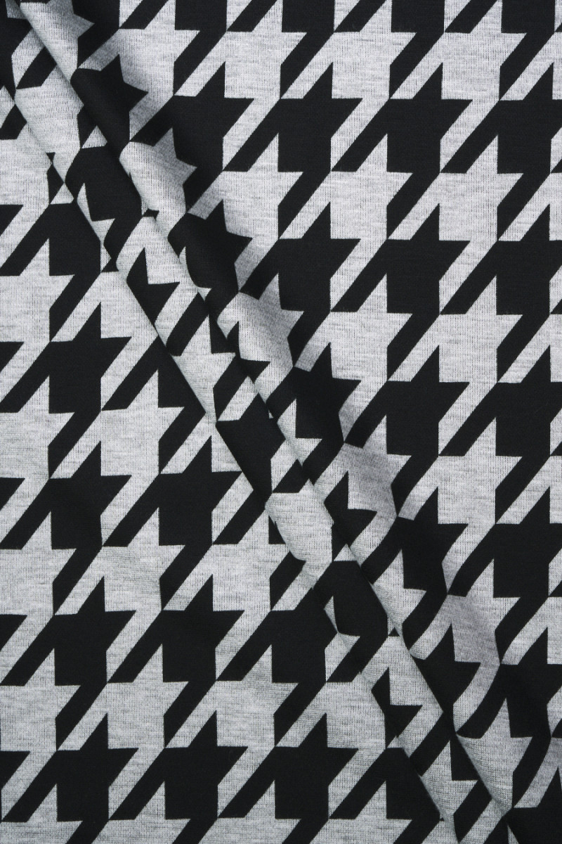 Jersey de punto, pata de gallo gris COUPON 120cm