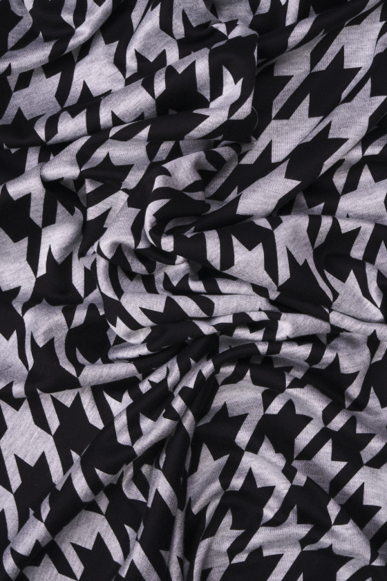 Gebreid jersey grijze kraaienpoot COUPON 120cm