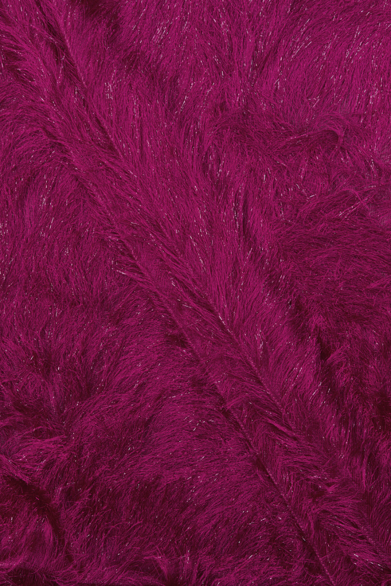 Evening fabric with fringe fuchsia/purple
