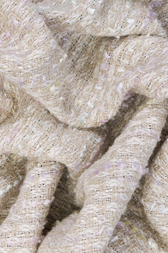 Chanel-stof - lichtbeige COUPON 100cm