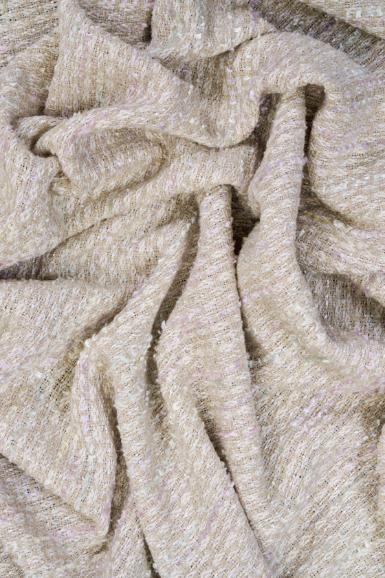 Chanel-stof - lysebeige KUPON 100cm