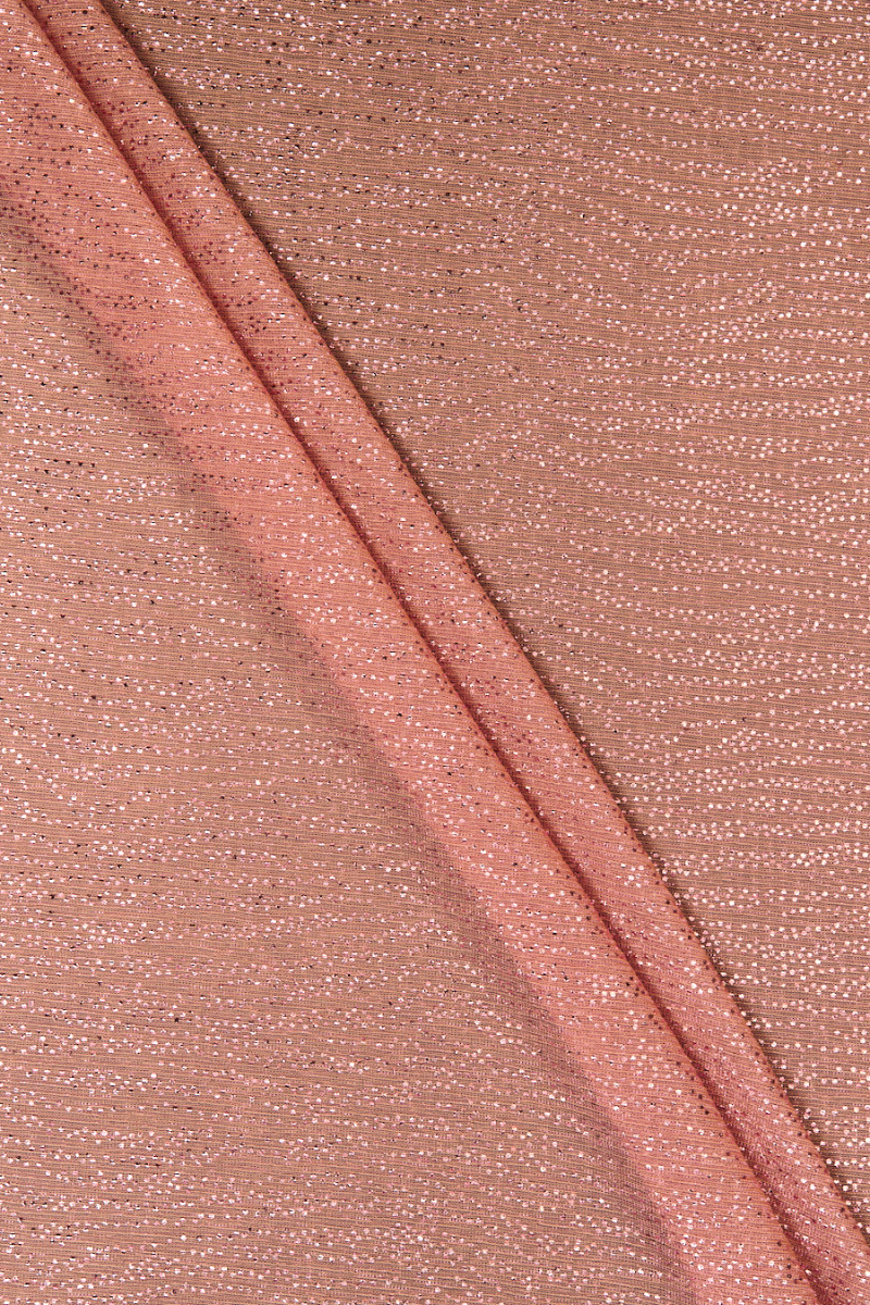 Tessuto a maglia sottile con glitter salmone