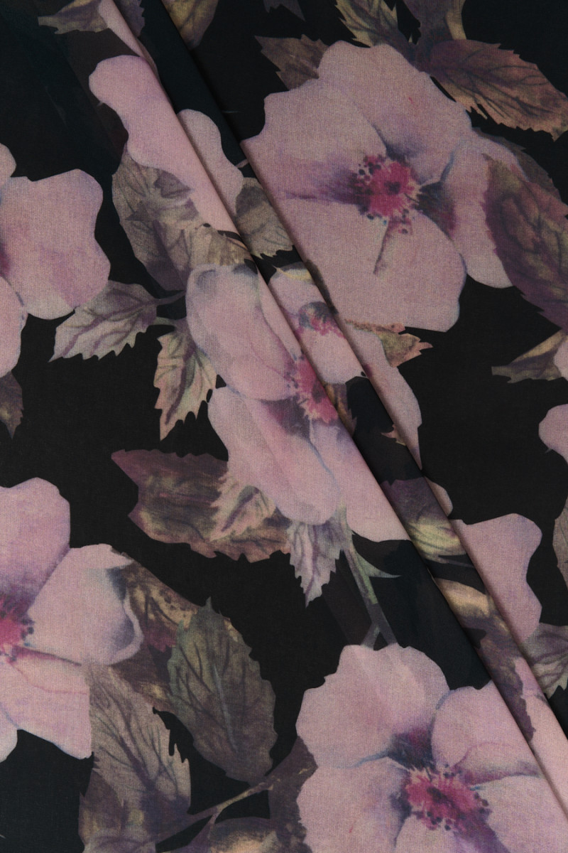 Polyester-Chiffon mit Blumen