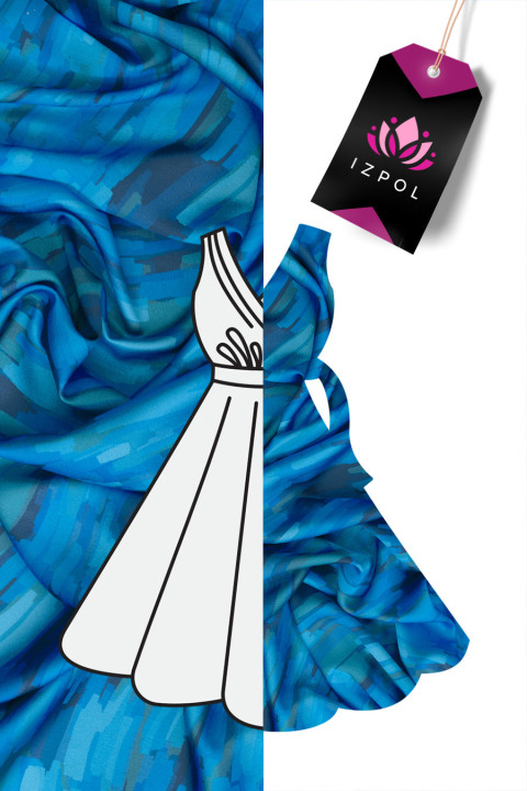 Polyester satin with flowers