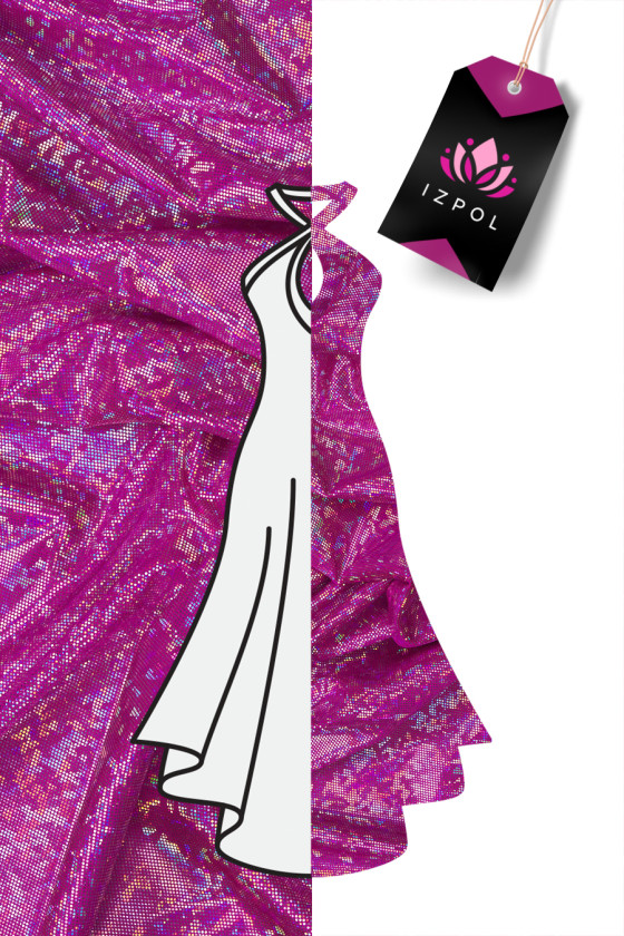 Lycra fuchsia-silver multi