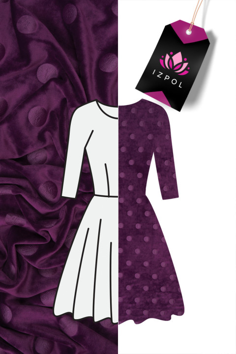 Velor knitwear in purple peas