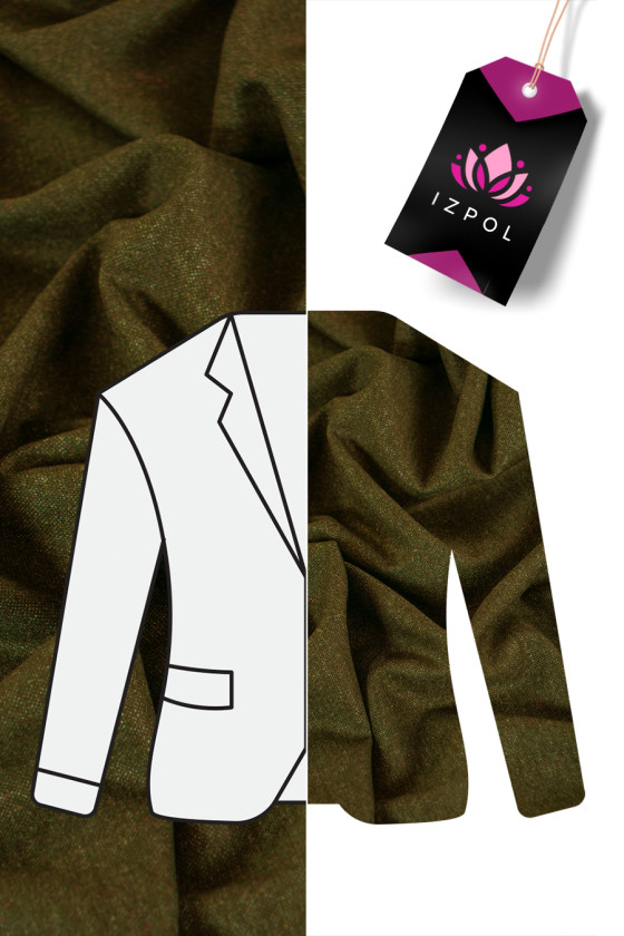 Olijf Wol Melange COUPON 160cm